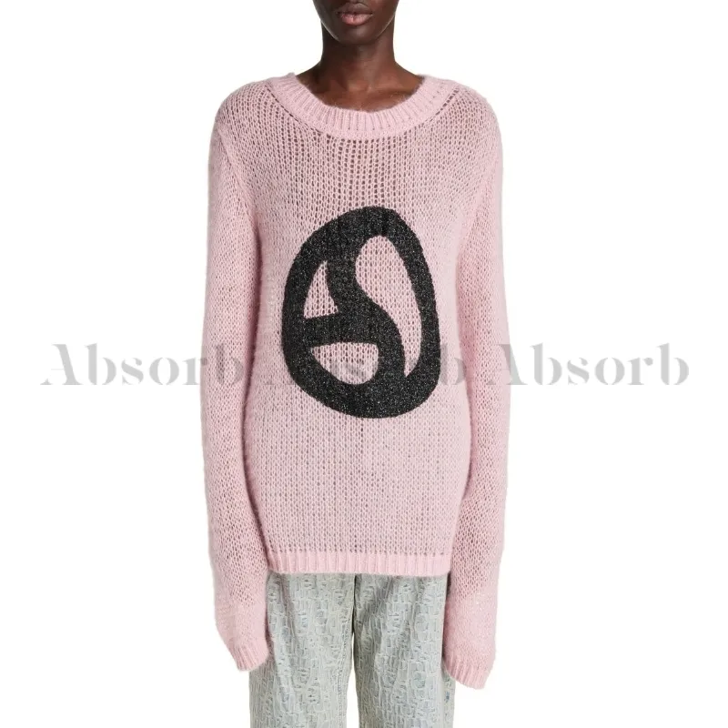 Acne Studios  |Crew Neck Long Sleeves Logo Designers Sweaters