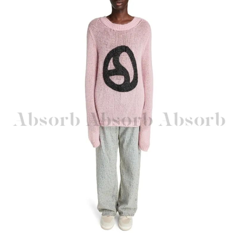 Acne Studios  |Crew Neck Long Sleeves Logo Designers Sweaters