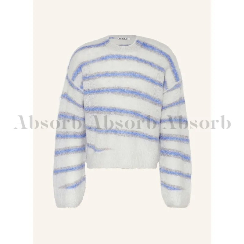 Acne Studios  |Crew Neck Stripes Wool Nylon Long Sleeves Designers Sweaters