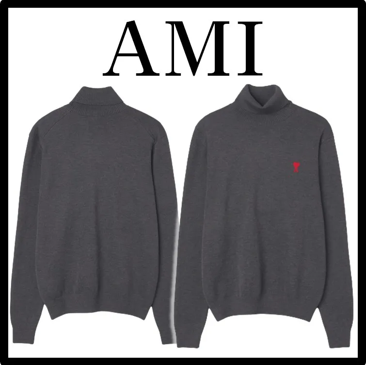 AMI PARIS  |Street Style Collaboration Logo Designers Sweaters