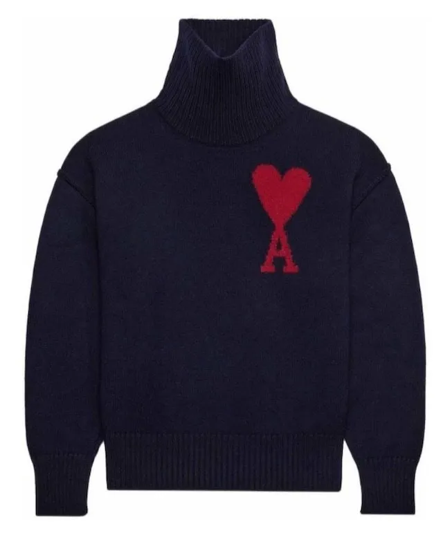 AMI PARIS  |Wool Street Style Logo Designers Sweaters