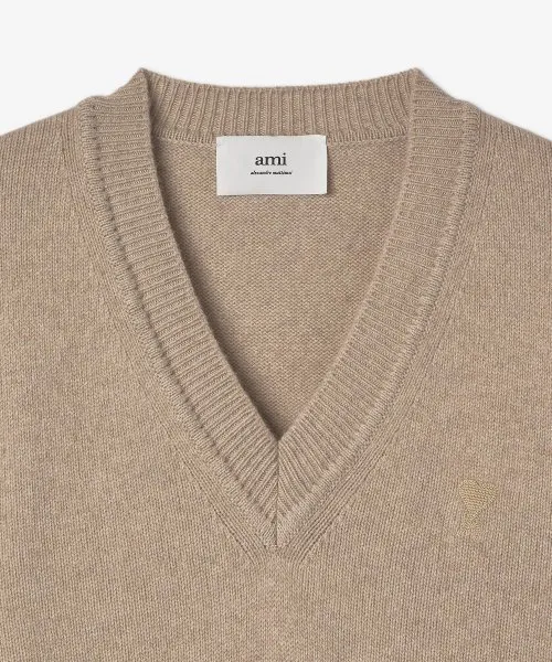 AMI PARIS  |Wool Street Style Long Sleeves Plain Logo Designers Sweaters