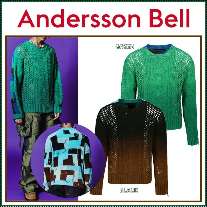 ANDERSSON BELL  |Street Style Long Sleeves Logo Sweaters