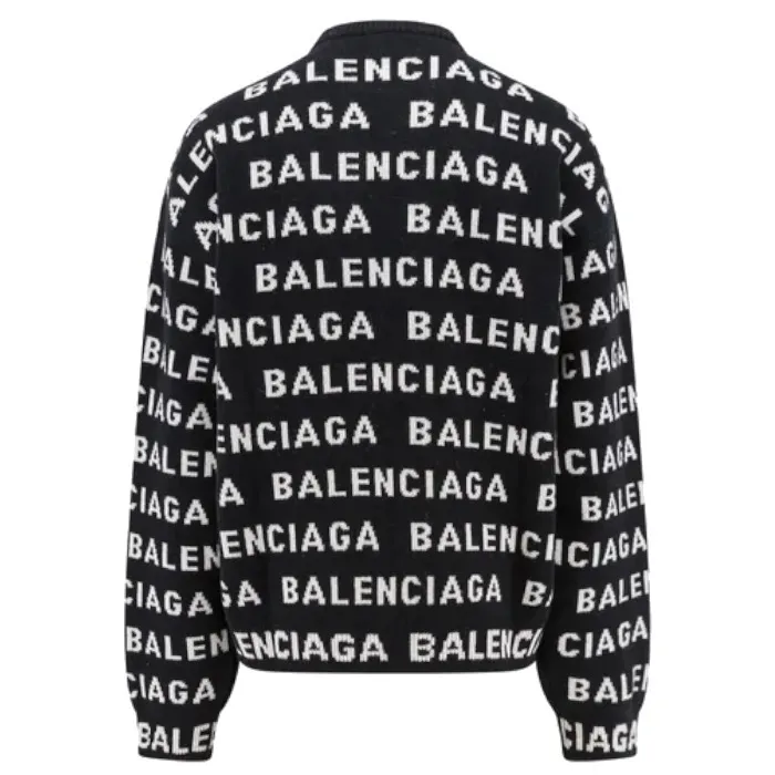 BALENCIAGA  |Crew Neck Monogram Wool Long Sleeves Logo Luxury Sweaters