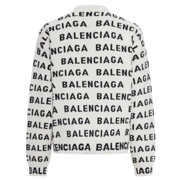 BALENCIAGA  |Crew Neck Monogram Wool Long Sleeves Logo Luxury Sweaters