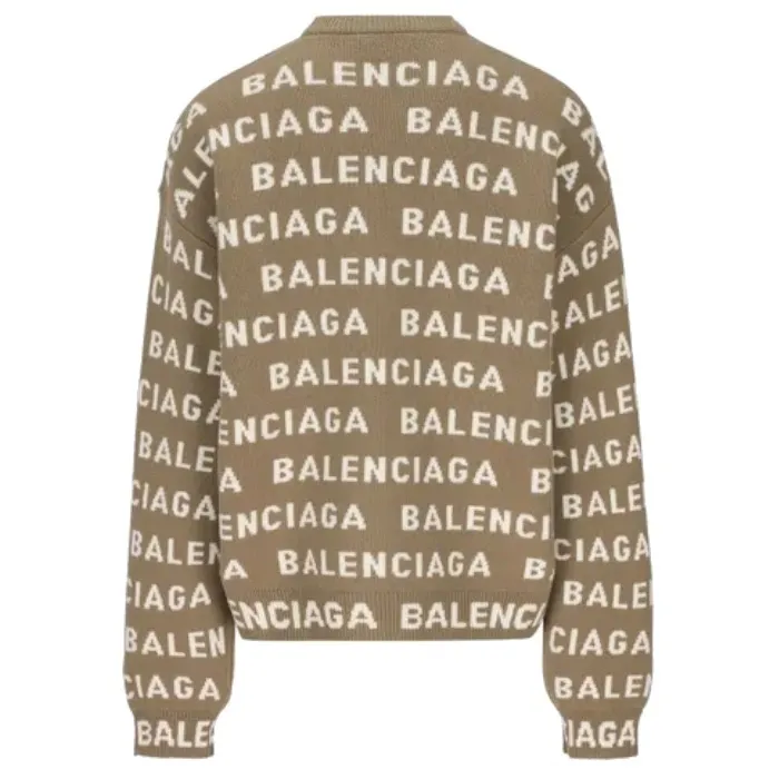 BALENCIAGA  |Crew Neck Monogram Wool Long Sleeves Logo Luxury Sweaters