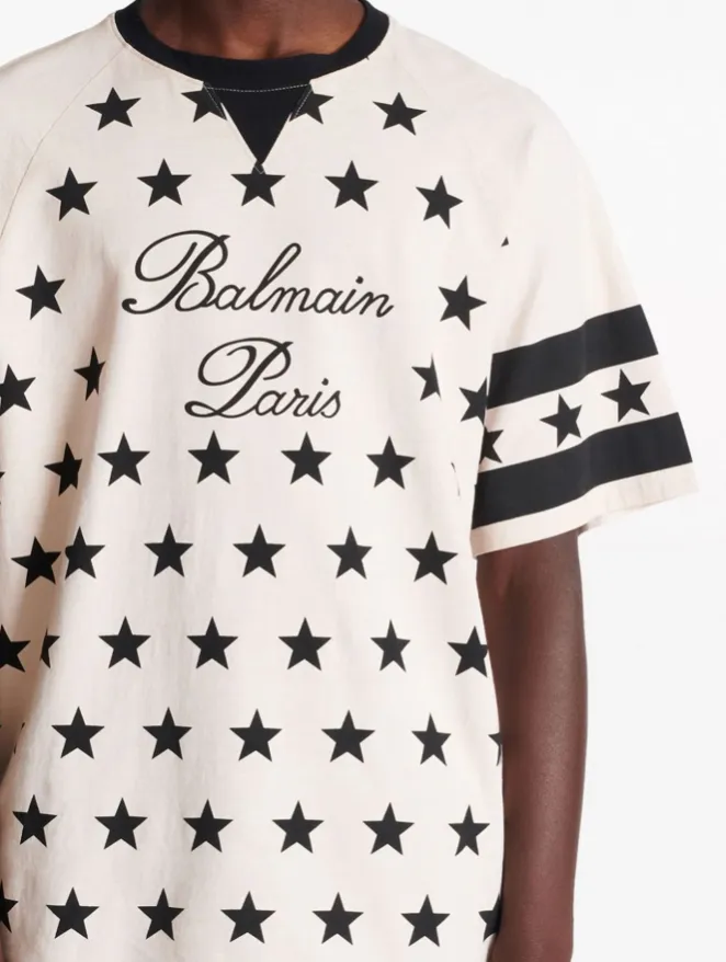 BALMAIN  |Crew Neck Cotton Short Sleeves Logo Luxury