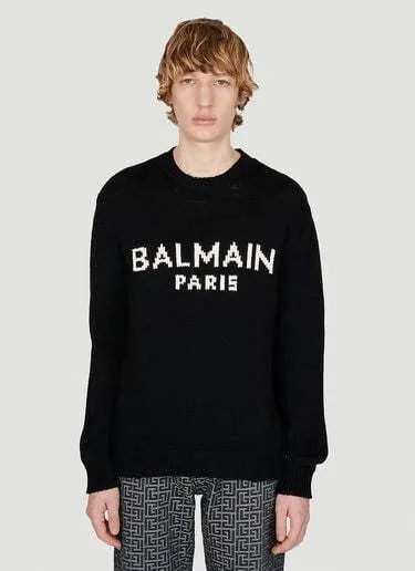 BALMAIN  |Crew Neck Wool Street Style Long Sleeves Logo Luxury