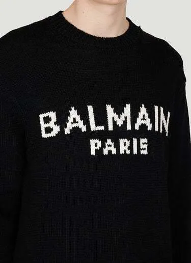 BALMAIN  |Crew Neck Wool Street Style Long Sleeves Logo Luxury