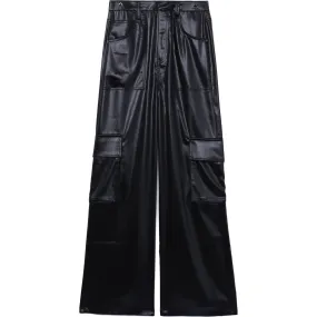 BAPY SATIN CARGO PANTS LADIES