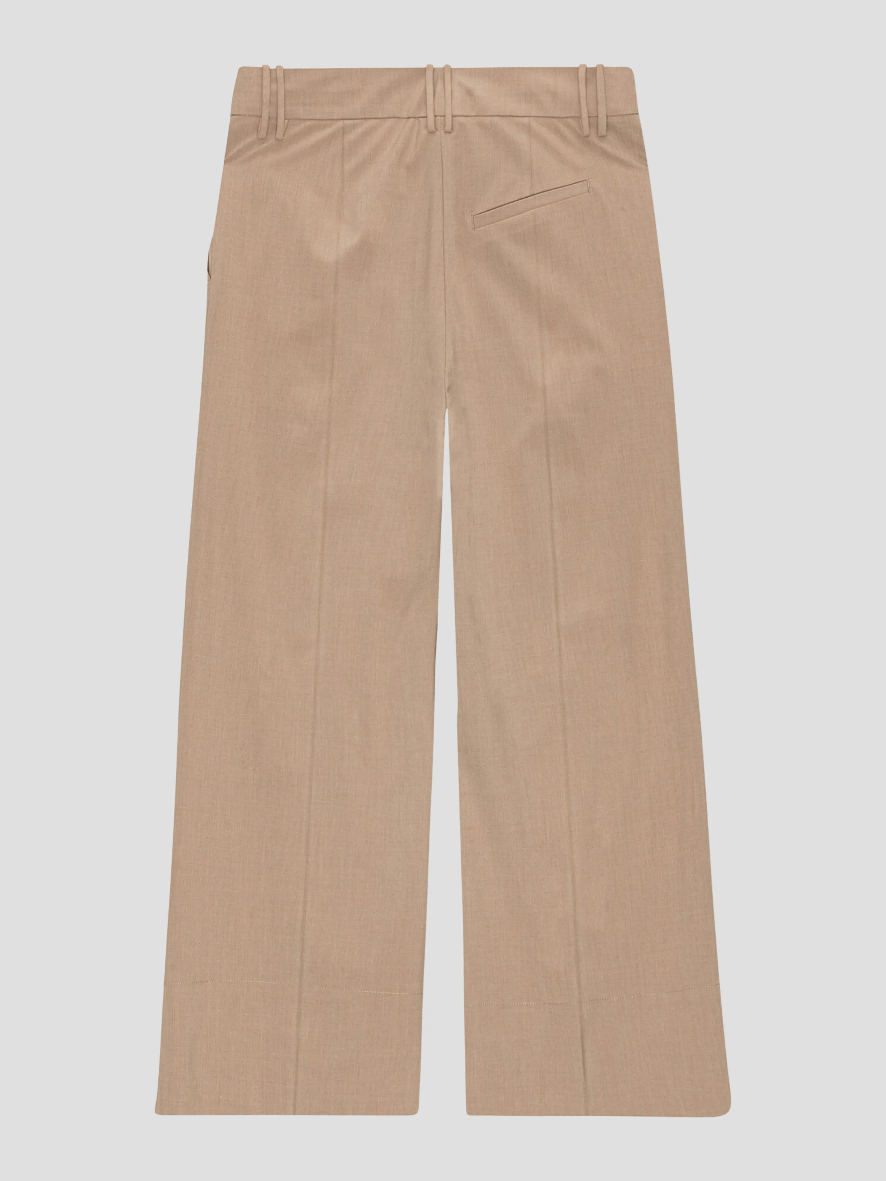 Beige Drapey Melange Cropped Pants