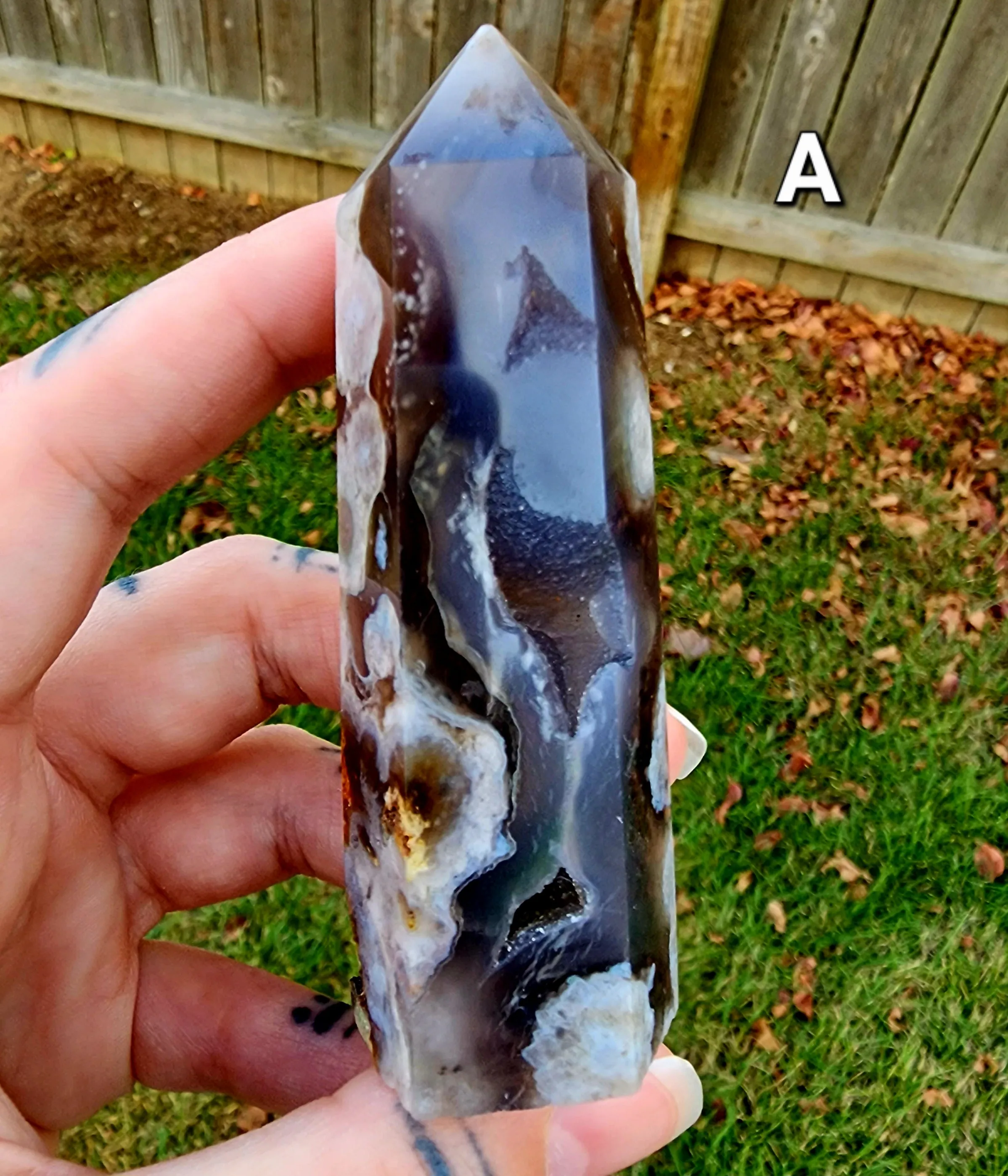 Black Flower Agate