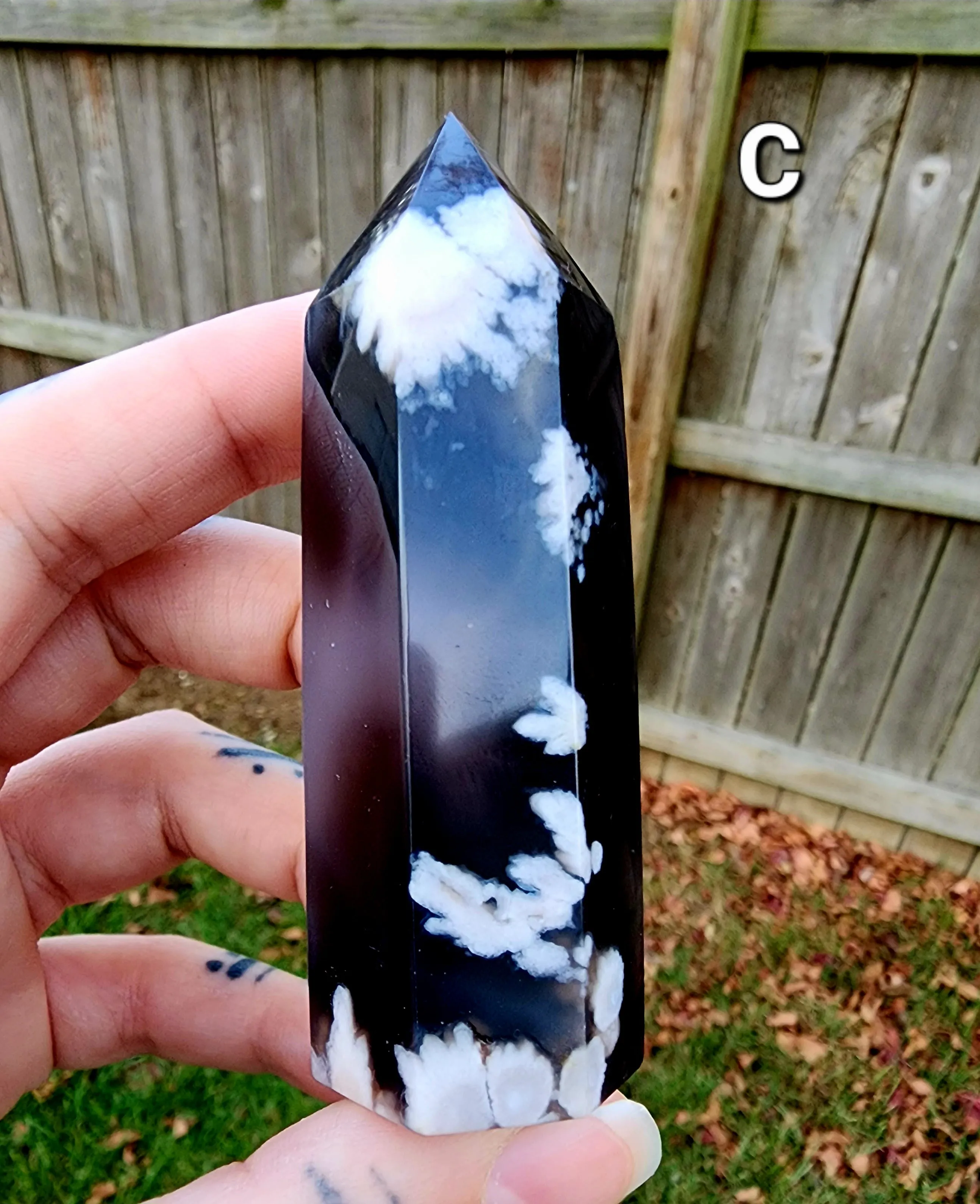 Black Flower Agate