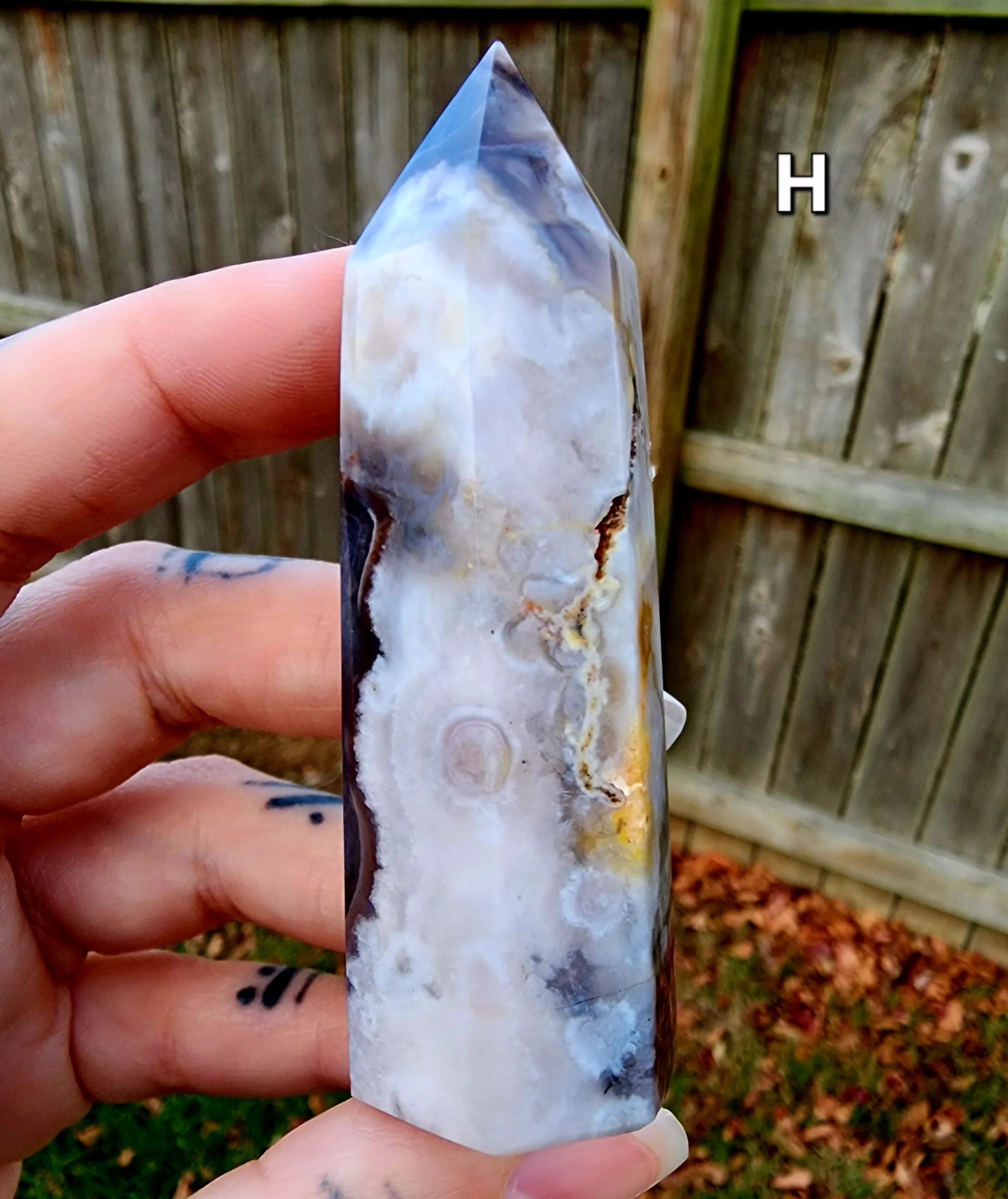 Black Flower Agate