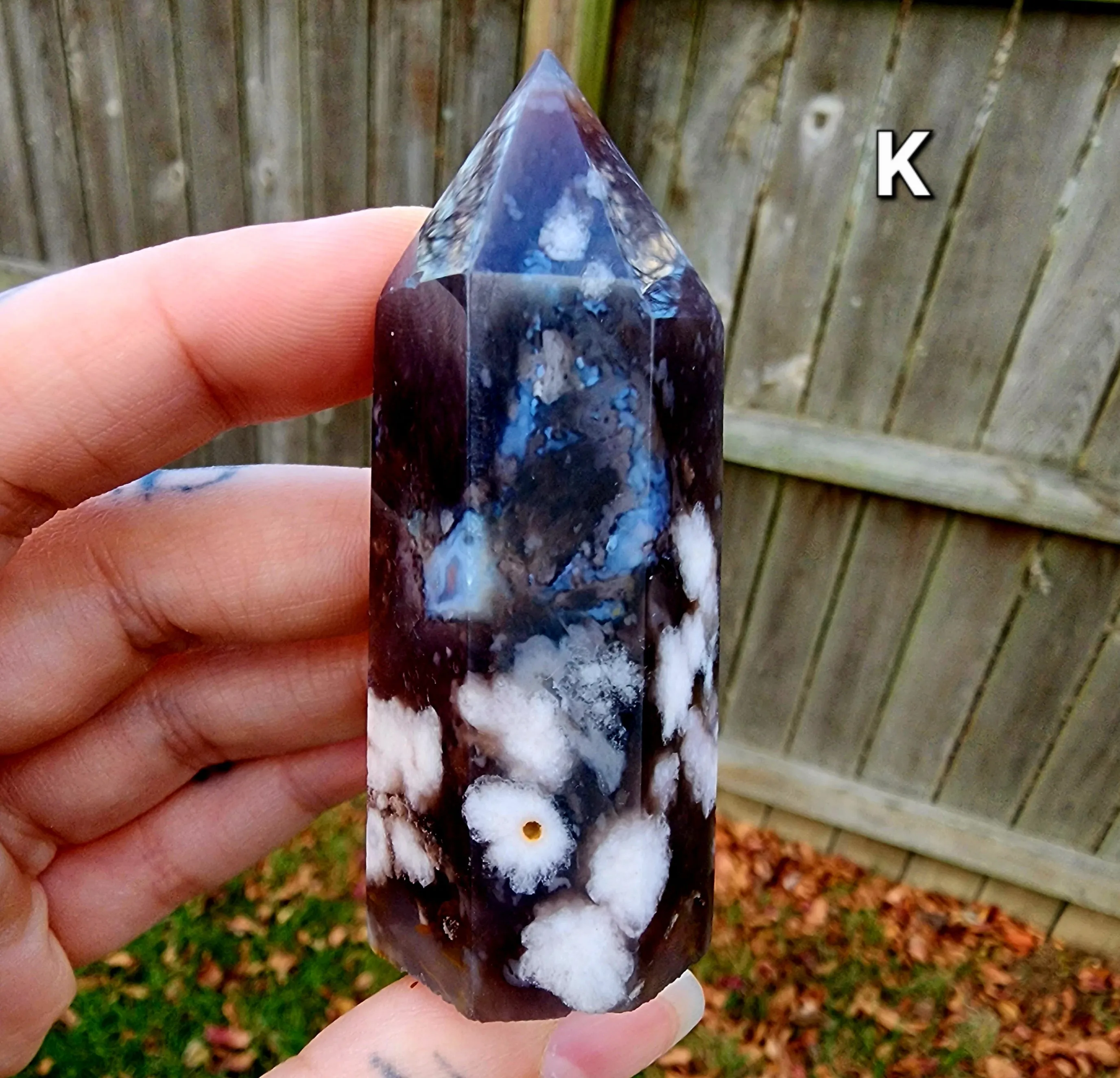 Black Flower Agate