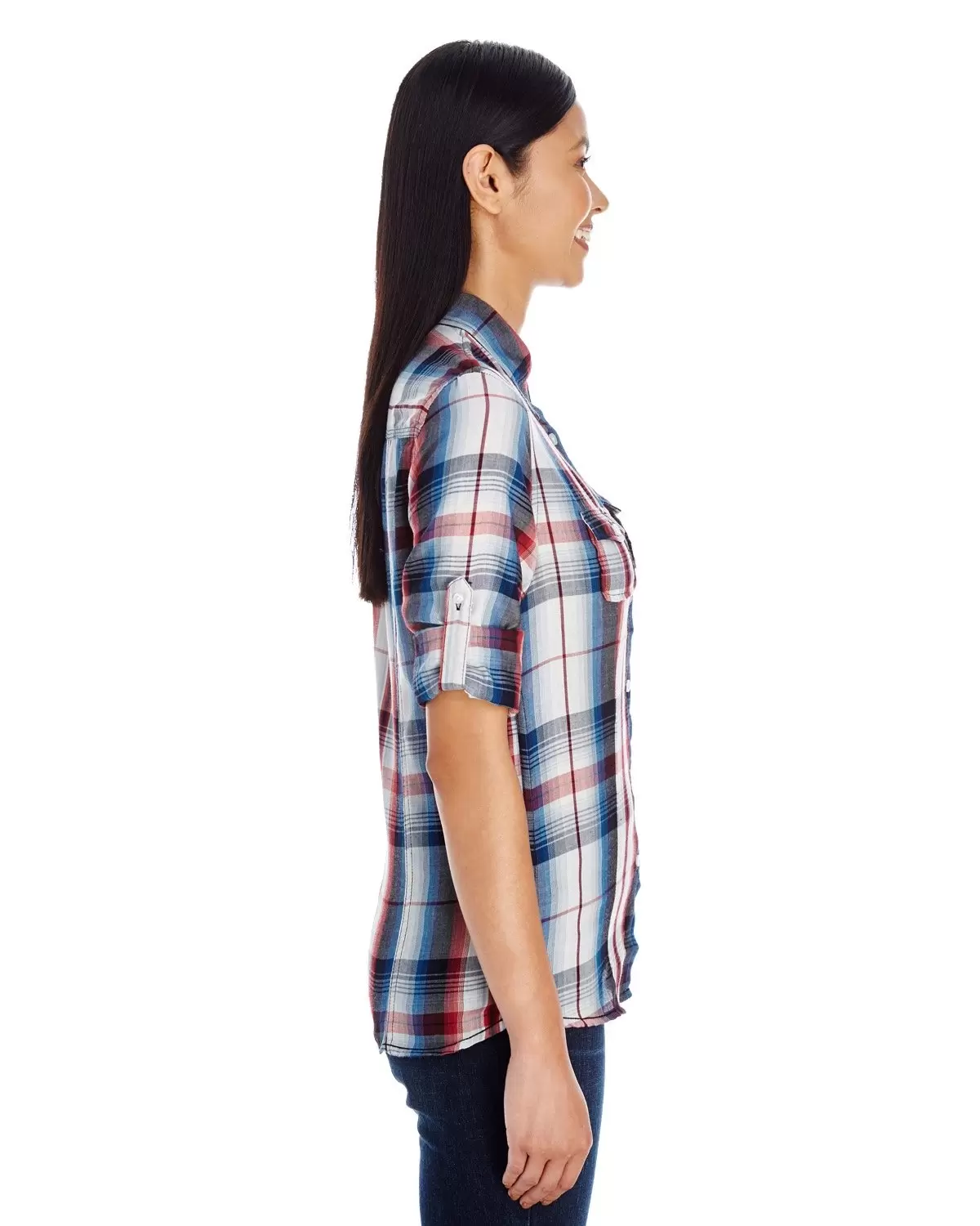 Burnside Clothing 5222 Women's Long Sleeve Plaid Shirt SKU: 5222