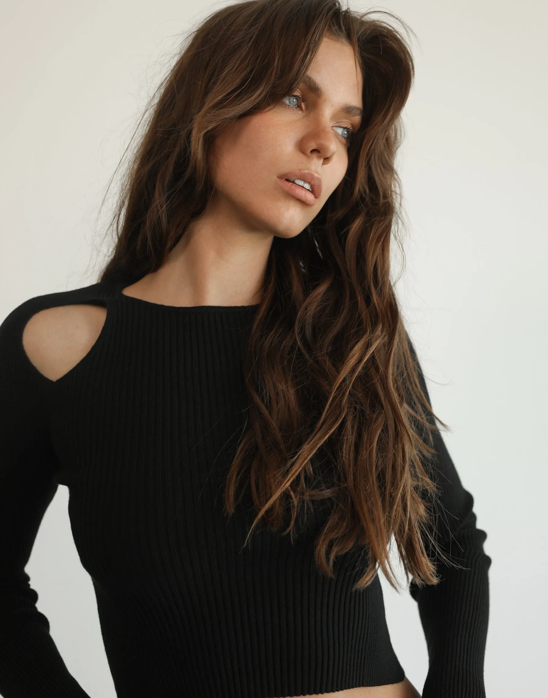 Celeste Long Sleeve Top (Black)