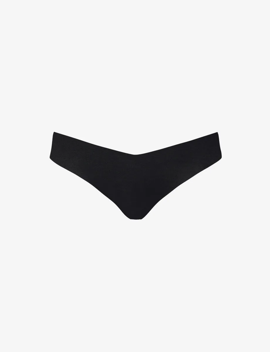 Classic Solid Thong Black