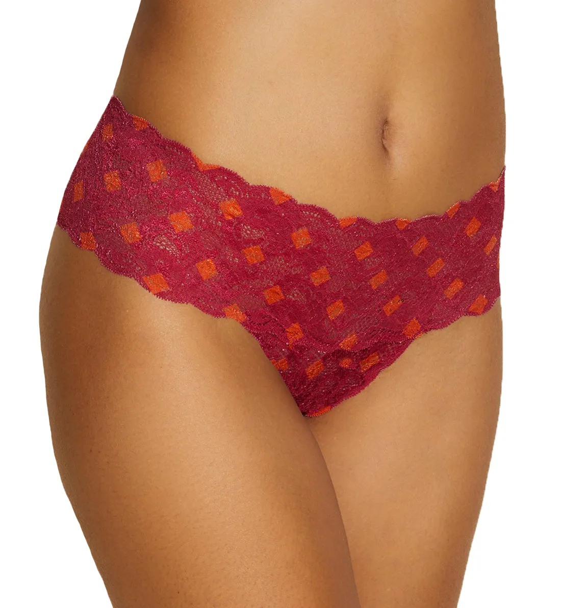 Cosabella Never Say Never Printed Comfie Thong (NEVEP0343) - Diamond Deep Ruby