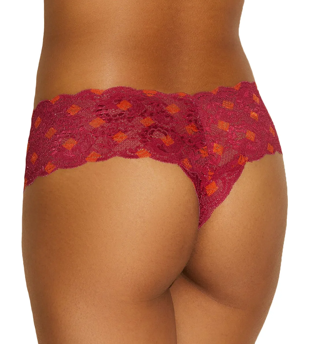 Cosabella Never Say Never Printed Comfie Thong (NEVEP0343) - Diamond Deep Ruby