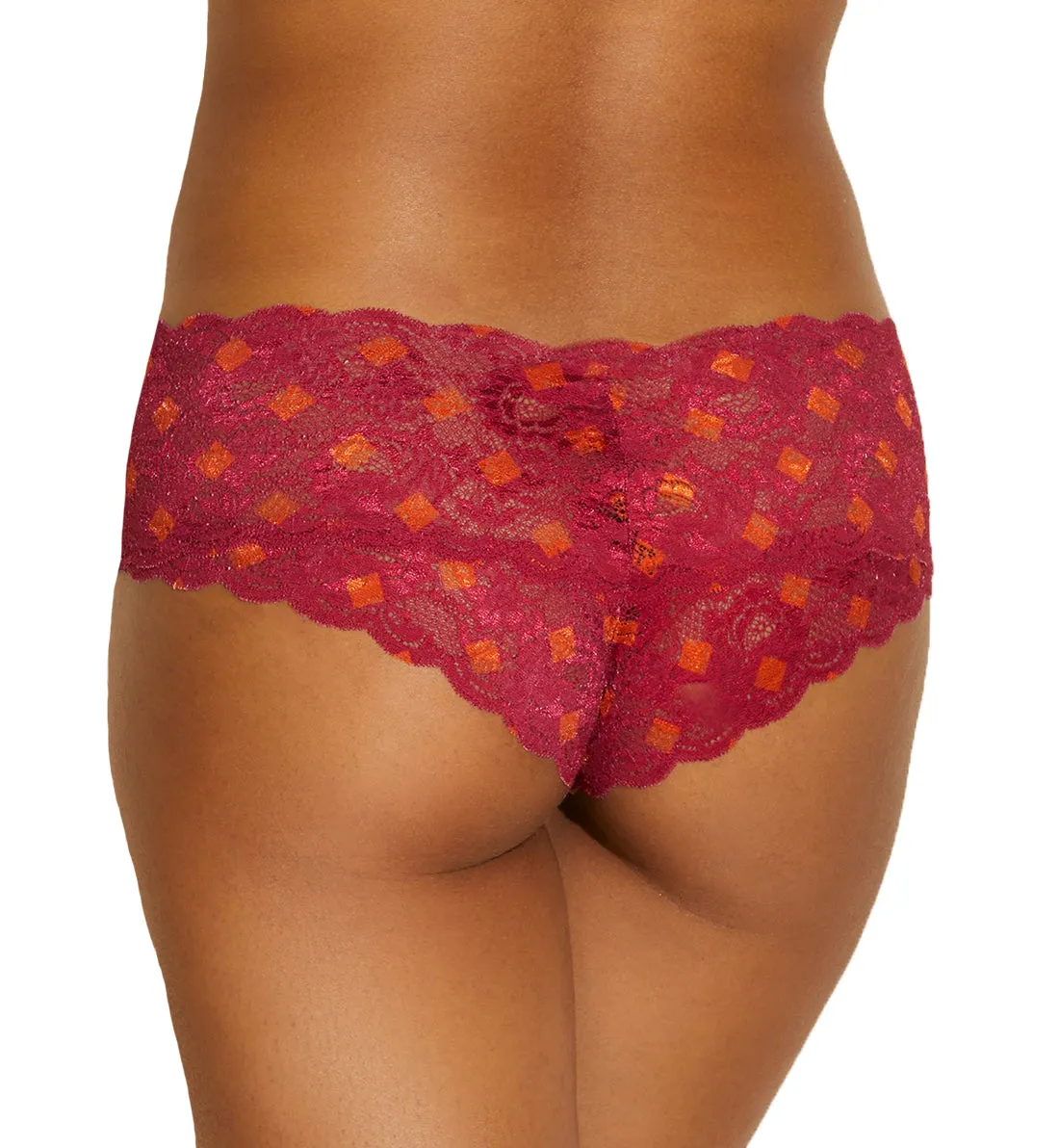 Cosabella Never Say Never Printed Hottie Lowrider Hotpant (NEVEP07ZL) - Diamond Deep Ruby