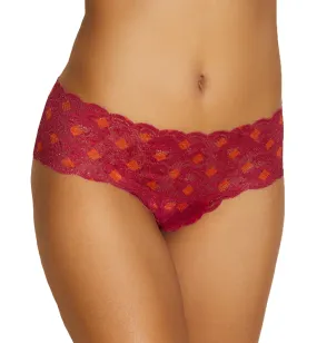 Cosabella Never Say Never Printed Hottie Lowrider Hotpant (NEVEP07ZL) - Diamond Deep Ruby