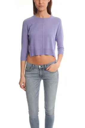 Crop Crewneck Sweater - Cornflower