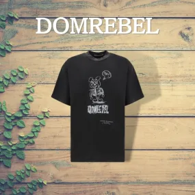 DOMREBEL  |Crew Neck Monogram Cotton Short Sleeves Crew Neck T-Shirts