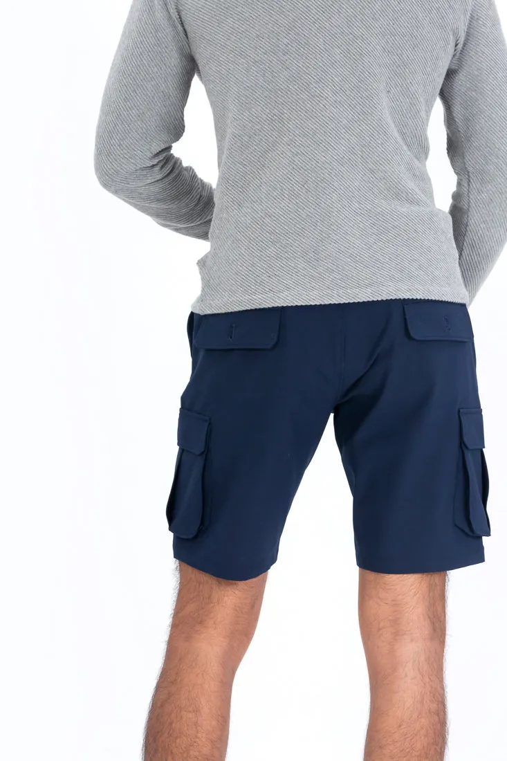 Eco Navy Stretch Cargo Shorts