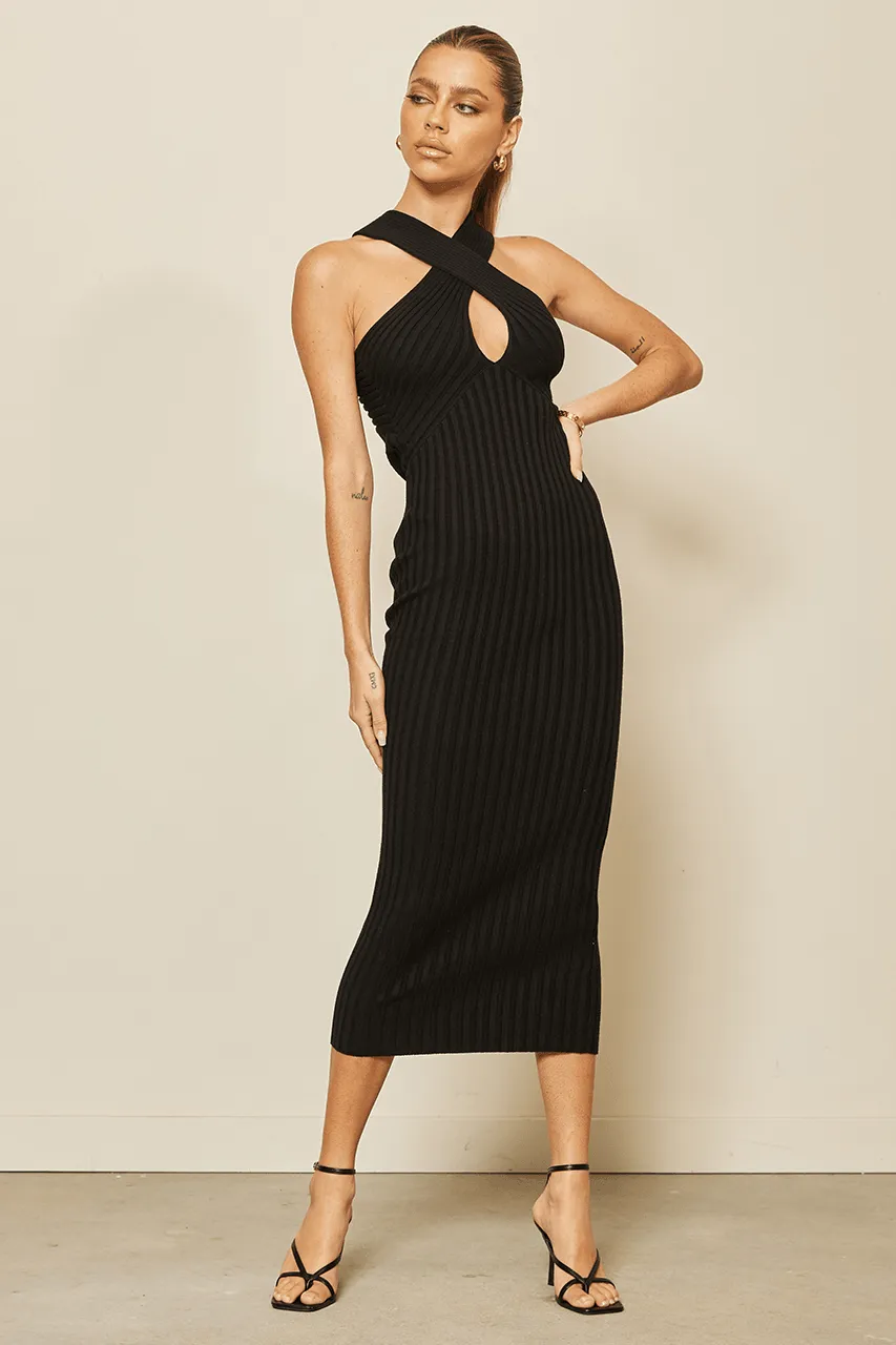 Ferne Midi Dress - Black