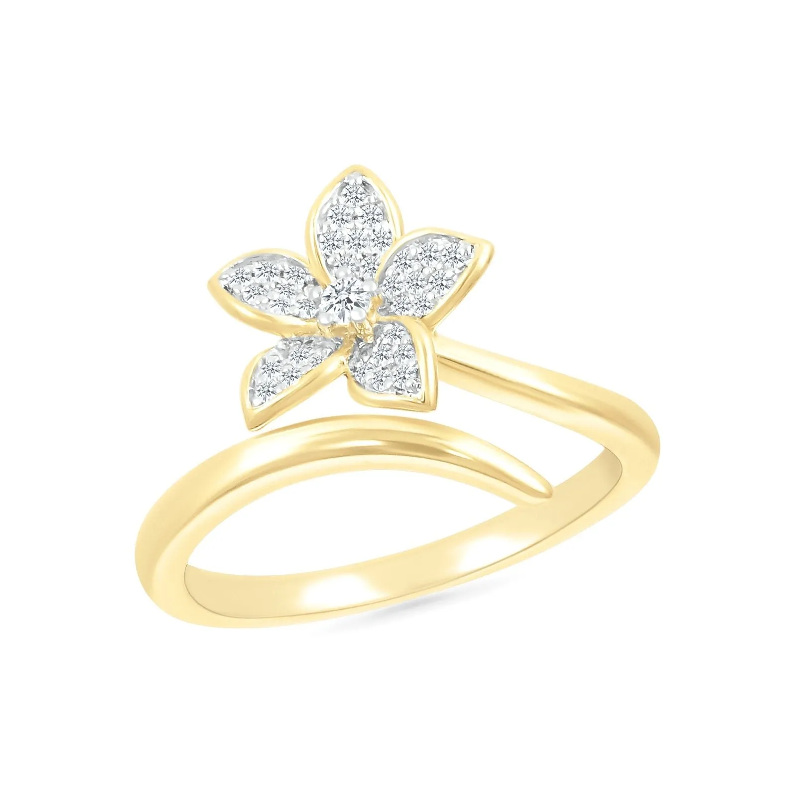 Flower Wrap Ring in Diamond Pave