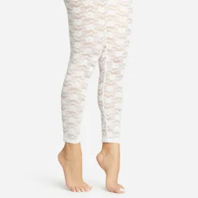 Footless Tights In White Lace