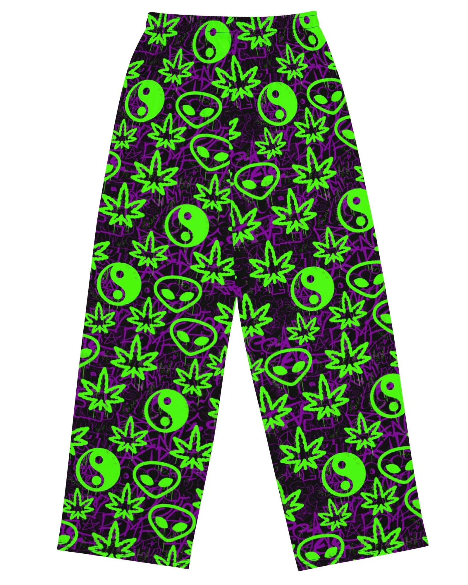 Ganja Graffiti Wide Leg Pants