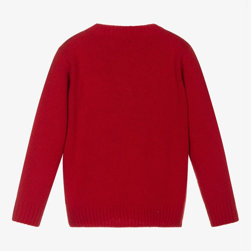 Girls Red Wool Sweater