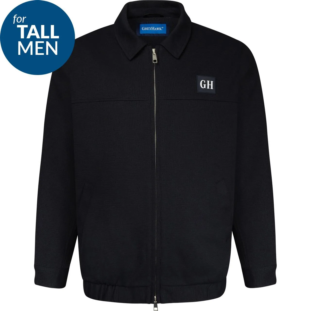 Grey Hawk TALL Smart Collared Full Zip Jacket - Navy