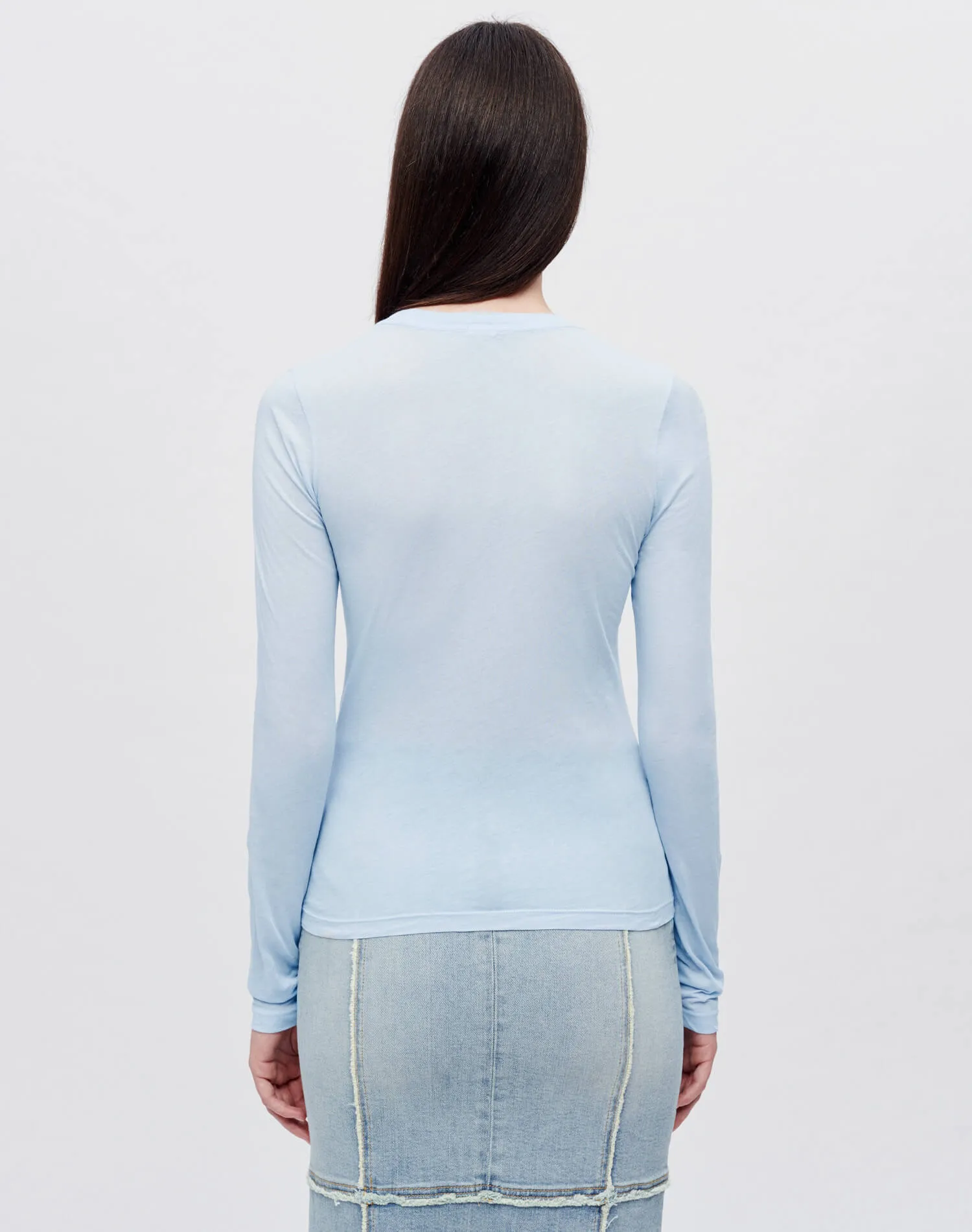 Hanes Sheer Long Sleeve Tee - Baby Blue