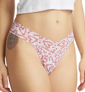 Hanky Panky Signature Lace Printed Original Rise Thong (PR4811P) - Candy Cane