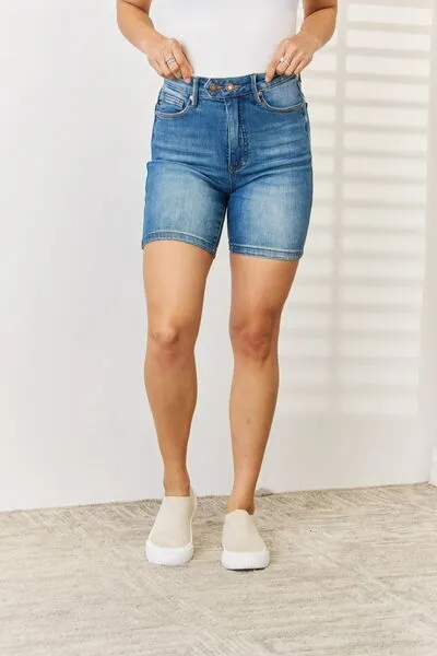 Haven Double Button Bermuda Denim Shorts