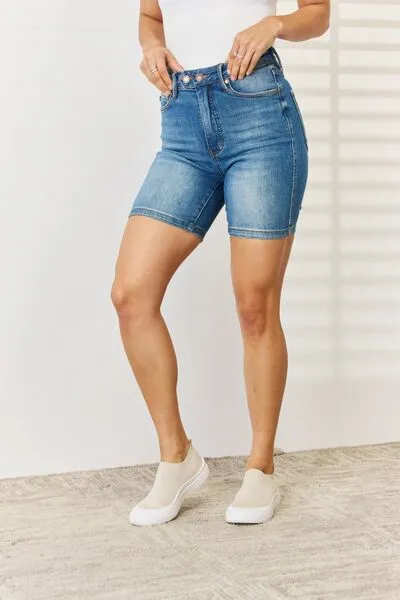 Haven Double Button Bermuda Denim Shorts