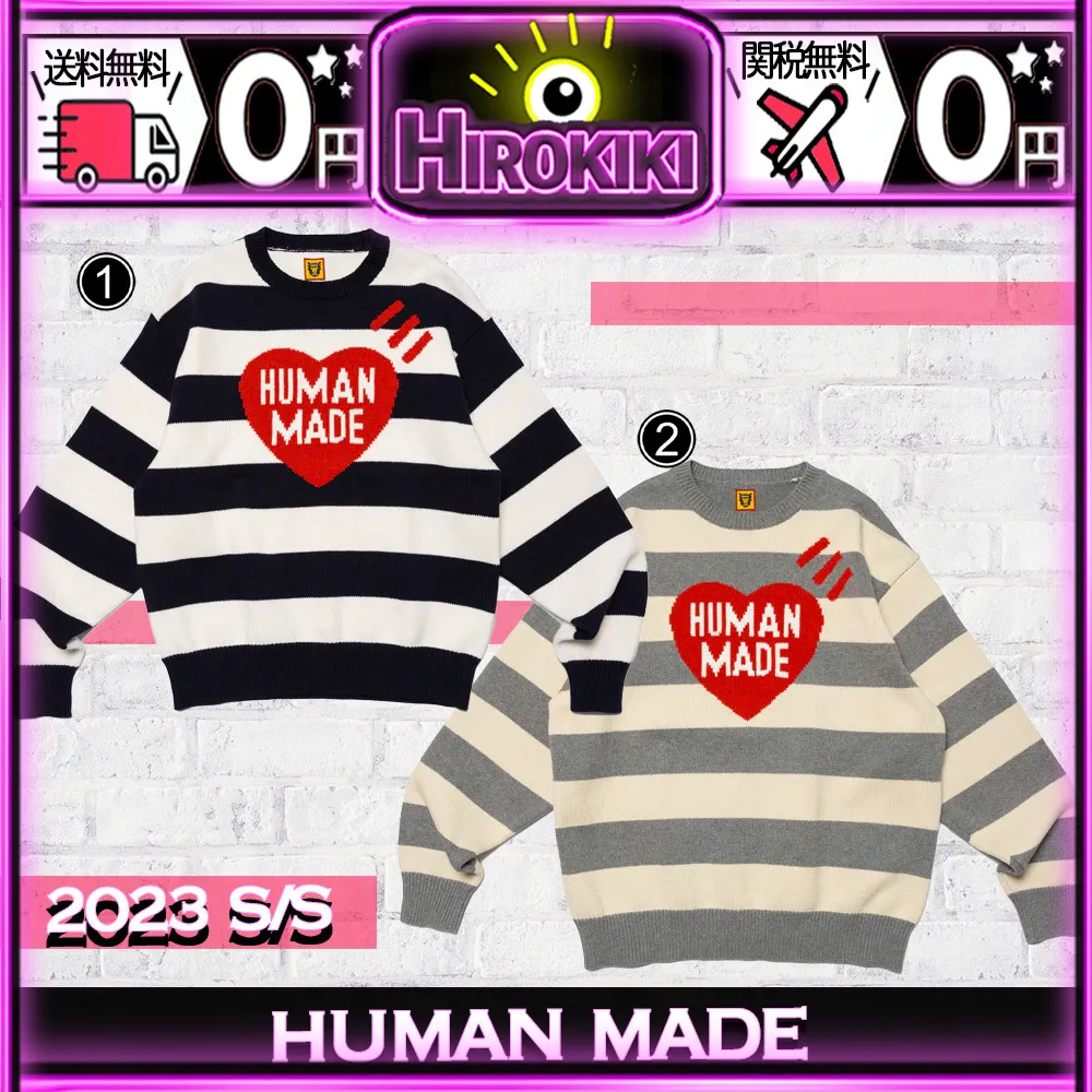 HUMAN MADE  |Unisex Street Style Collaboration Logo Sweaters