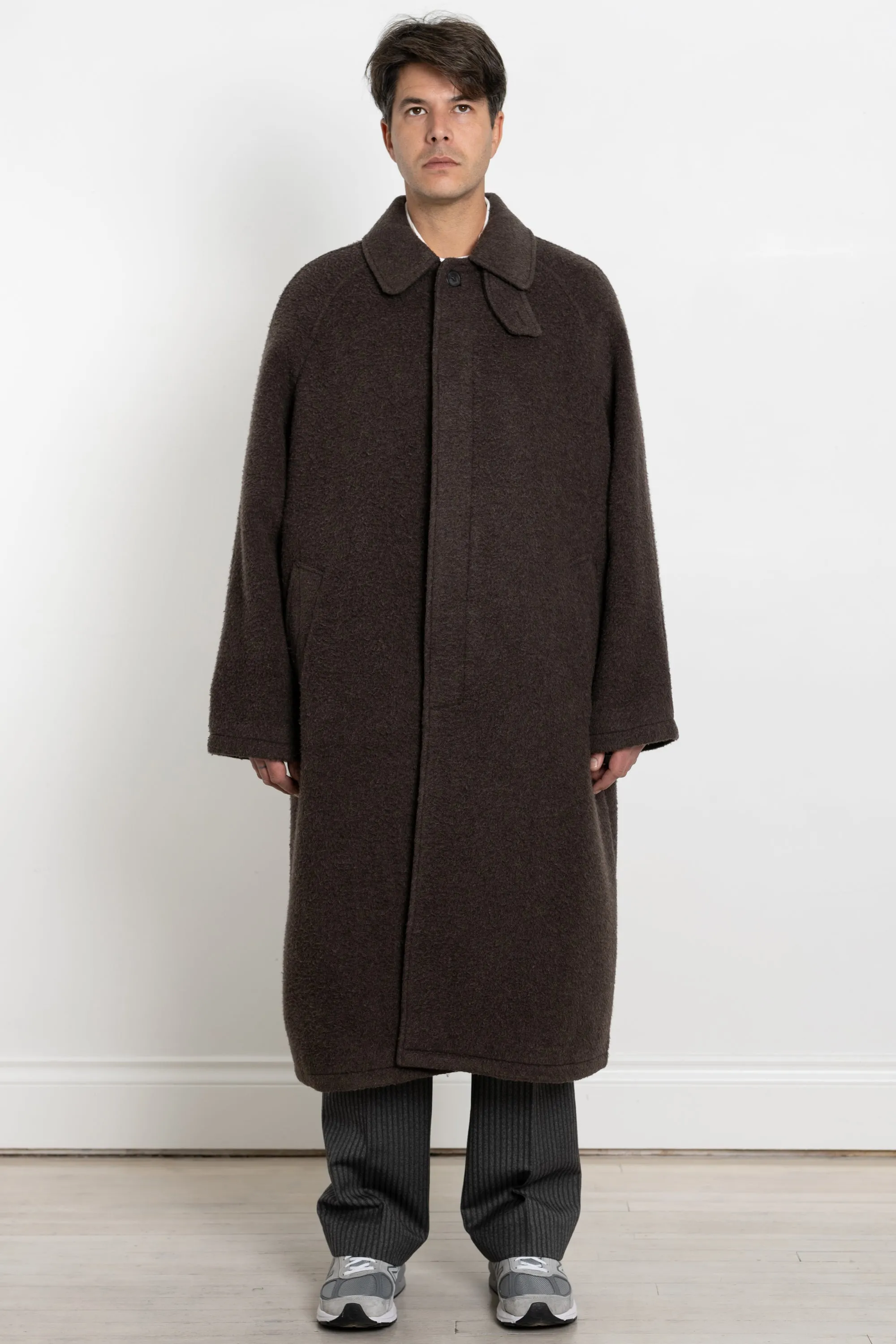 Installation Coat Brown Fuzz Recycled Wool