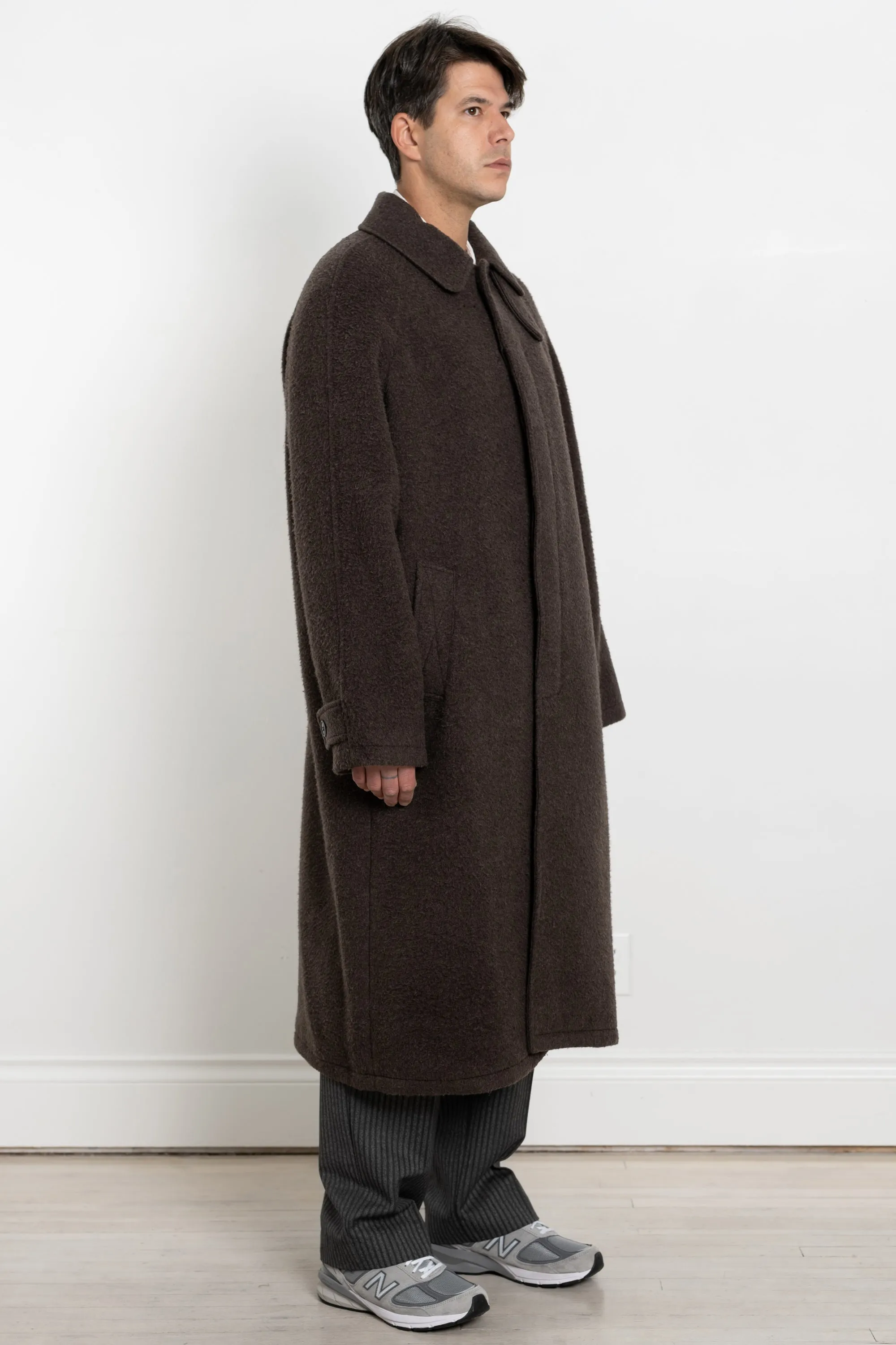 Installation Coat Brown Fuzz Recycled Wool