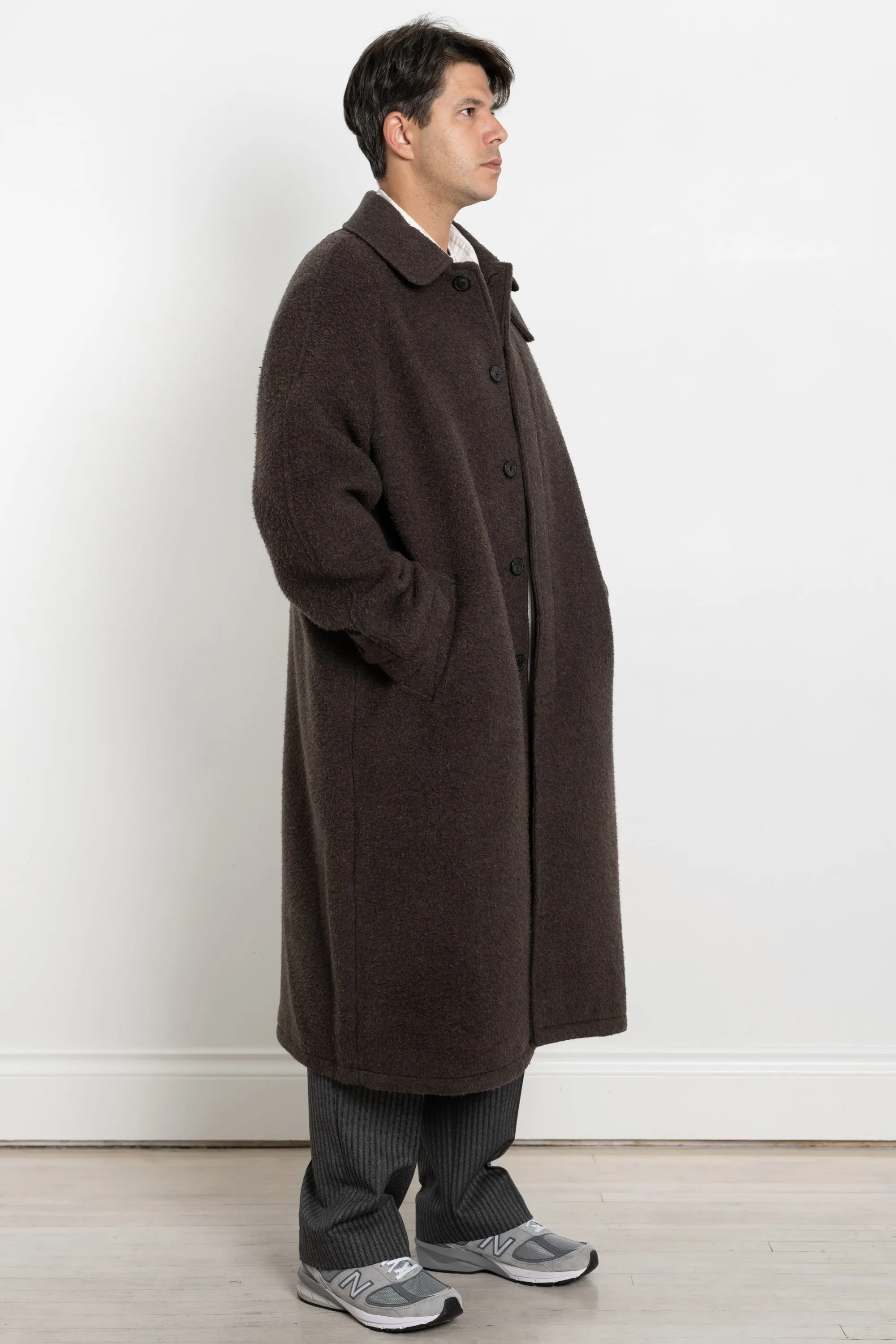 Installation Coat Brown Fuzz Recycled Wool