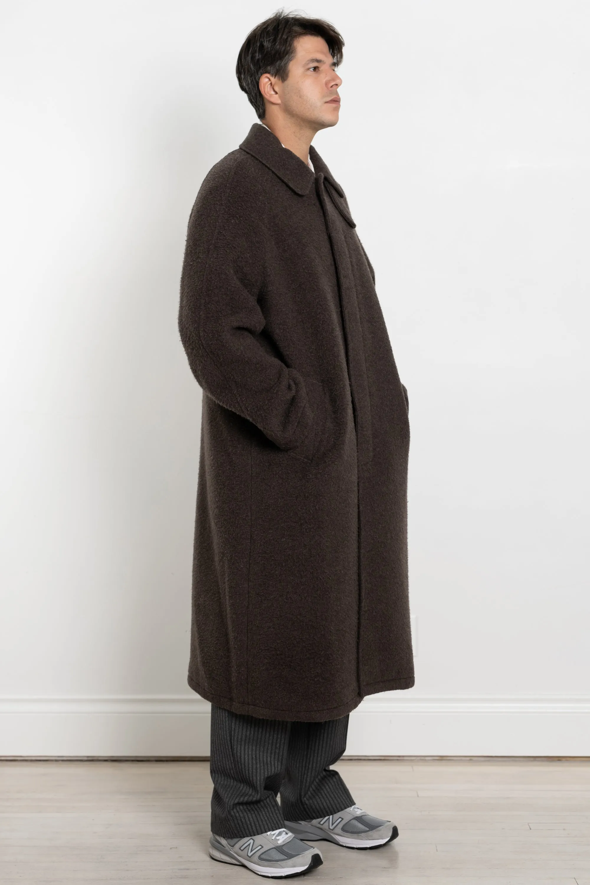 Installation Coat Brown Fuzz Recycled Wool