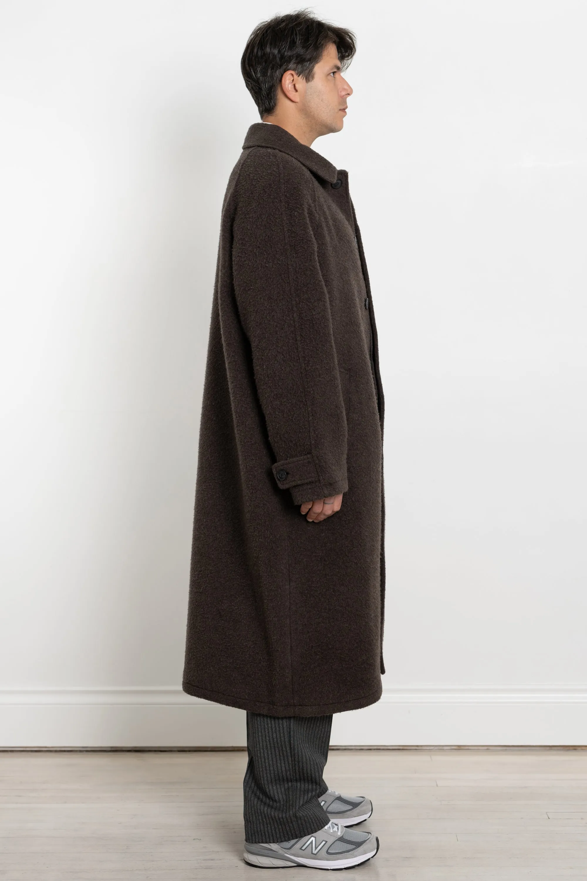 Installation Coat Brown Fuzz Recycled Wool