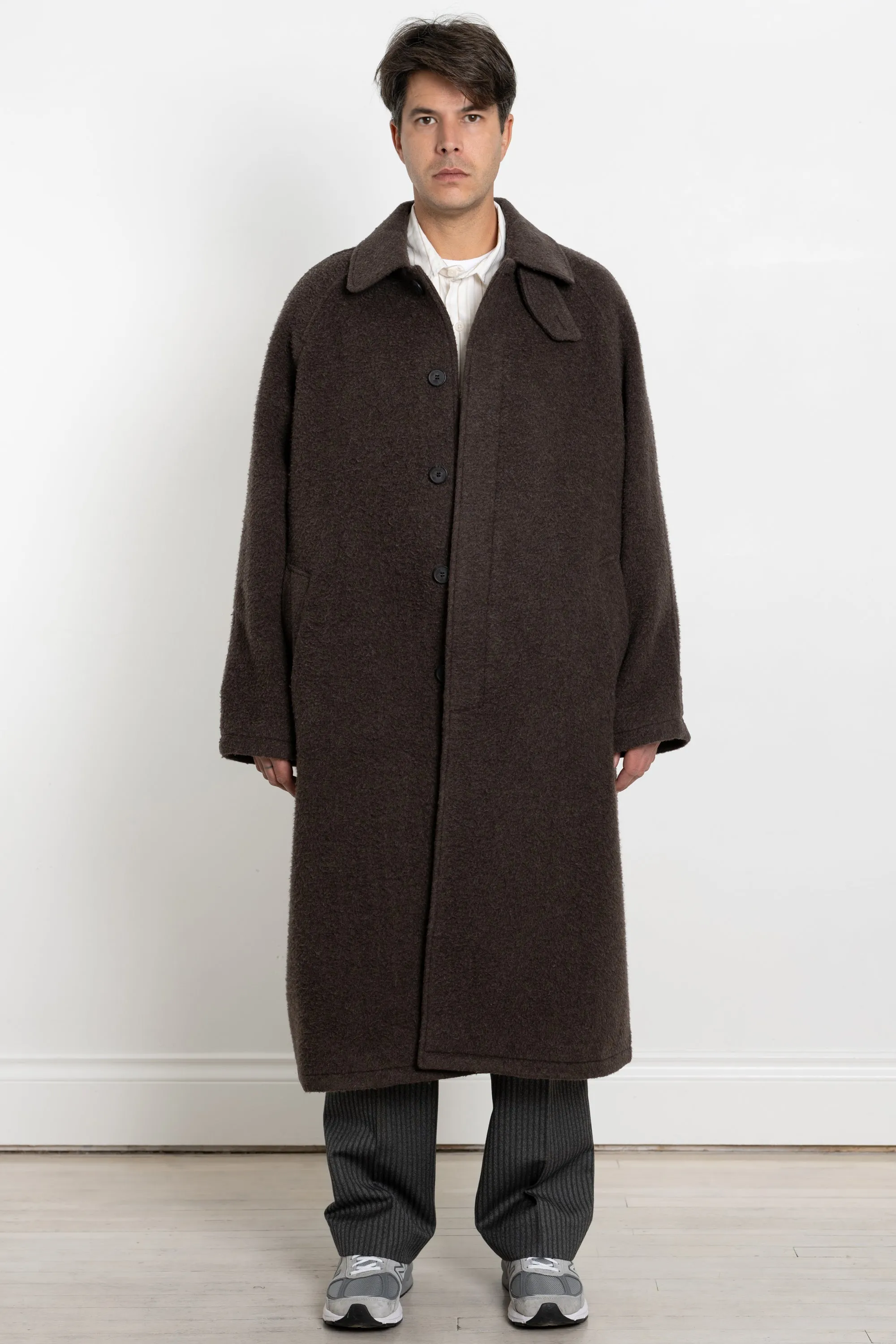 Installation Coat Brown Fuzz Recycled Wool