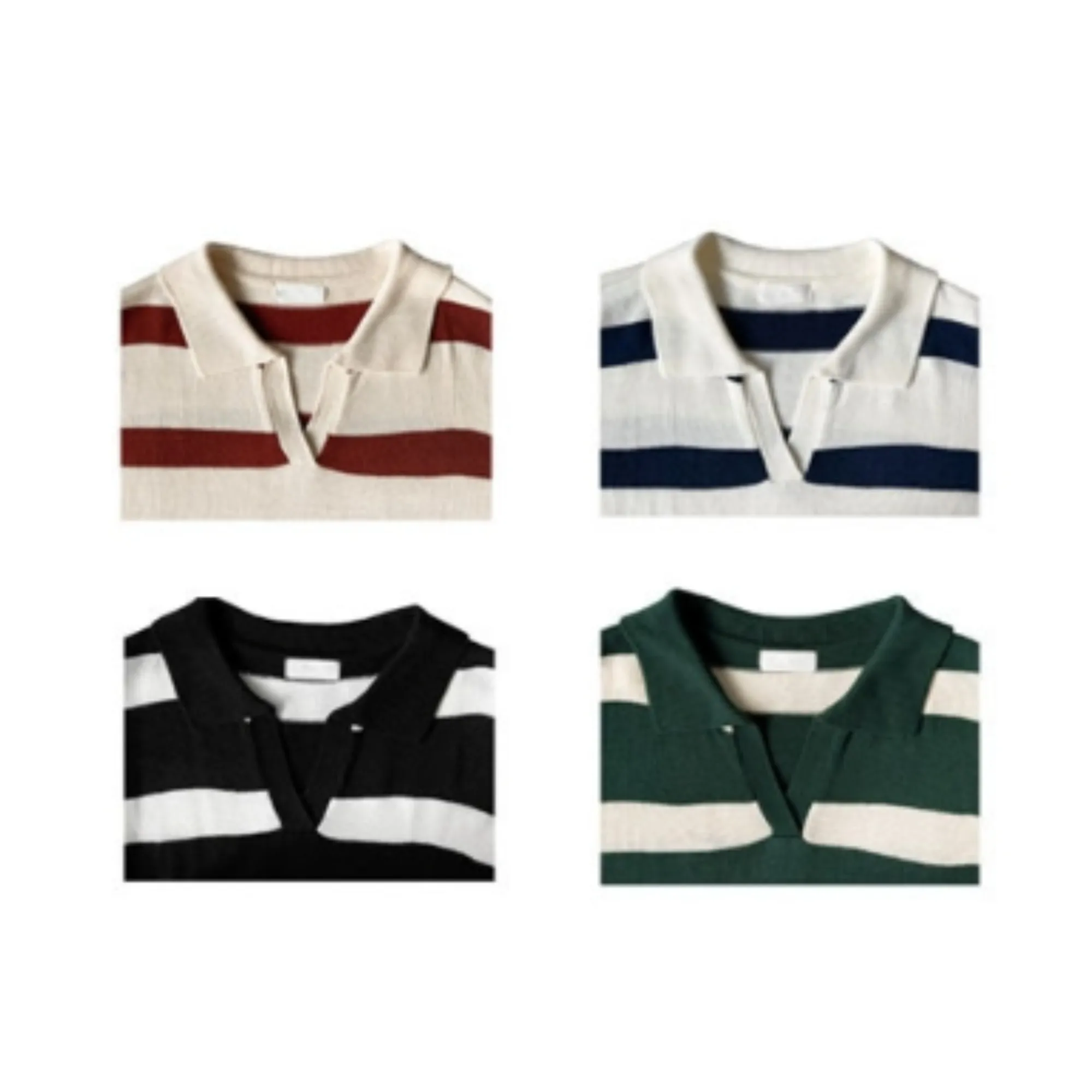 IONSEOUL  |Stripes Street Style V-Neck Long Sleeves Sweaters