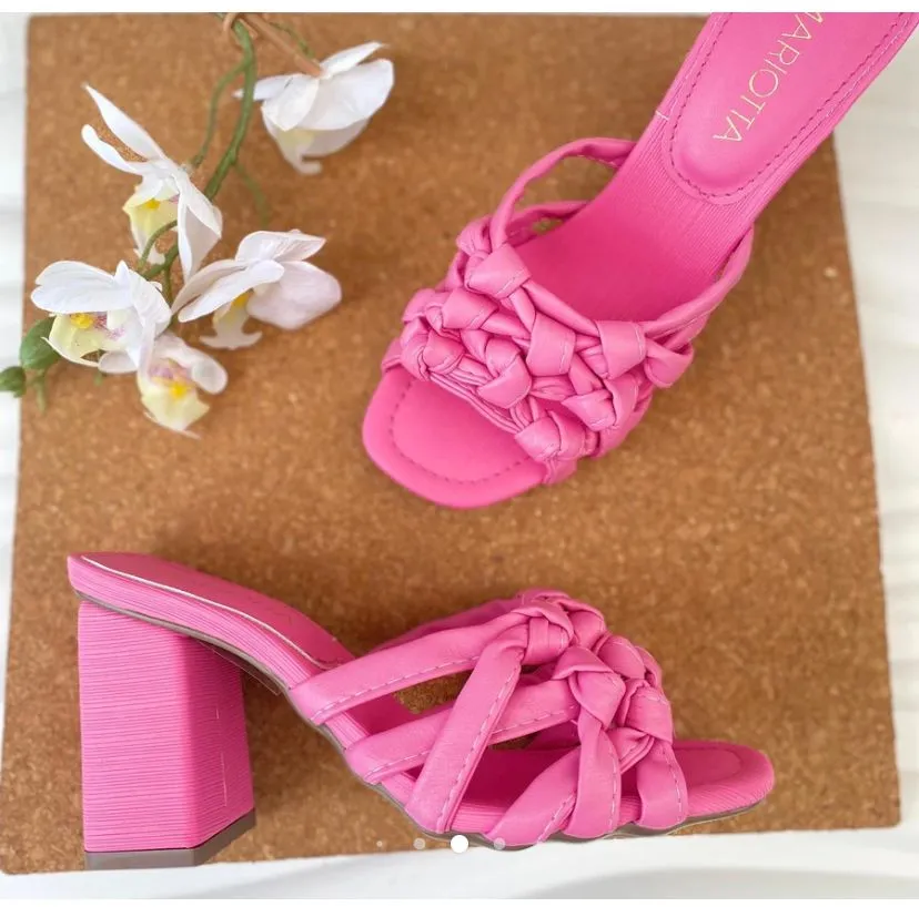 Knot wide heel - pink