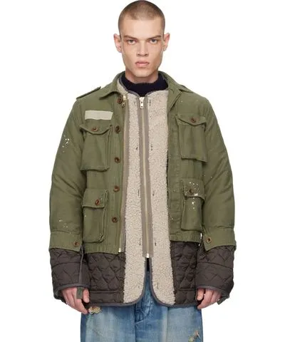 kolor Khaki Layered Coat