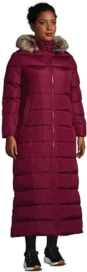 Lands' End Ladies' Maxi Down Coat Rich Burgundy